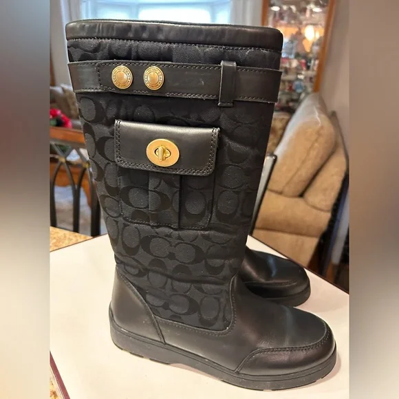 Vintage Coach Kayla Black Boot Size 8 1/2 - Picture 1 of 7